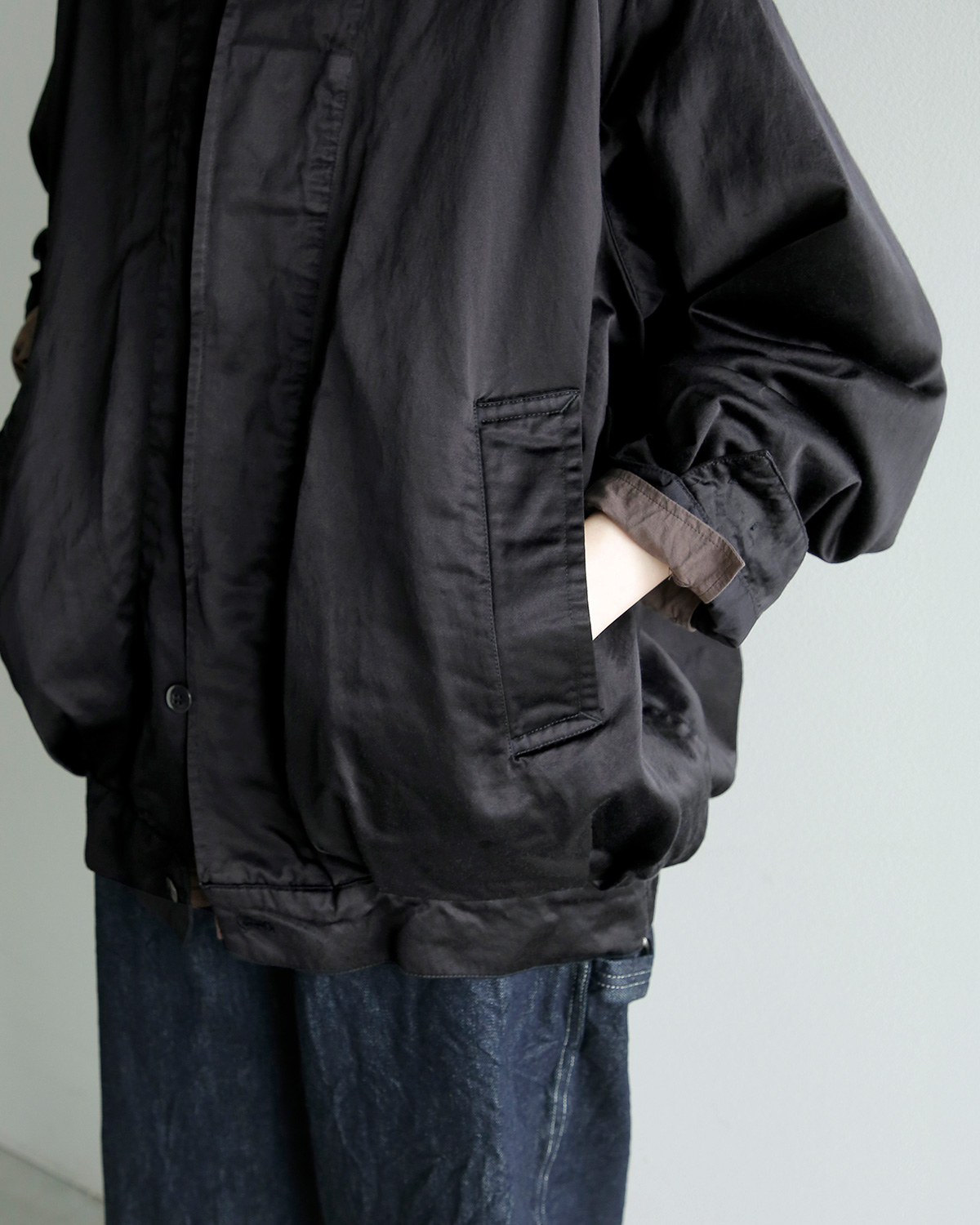 TOUJOURS(�g�D�W���[)�K�[�����g�_�C�R�b�g�� �r�X�R�[�X�T�e�� �W���P�b�g Oversize Harrington Jacket am45aj02
