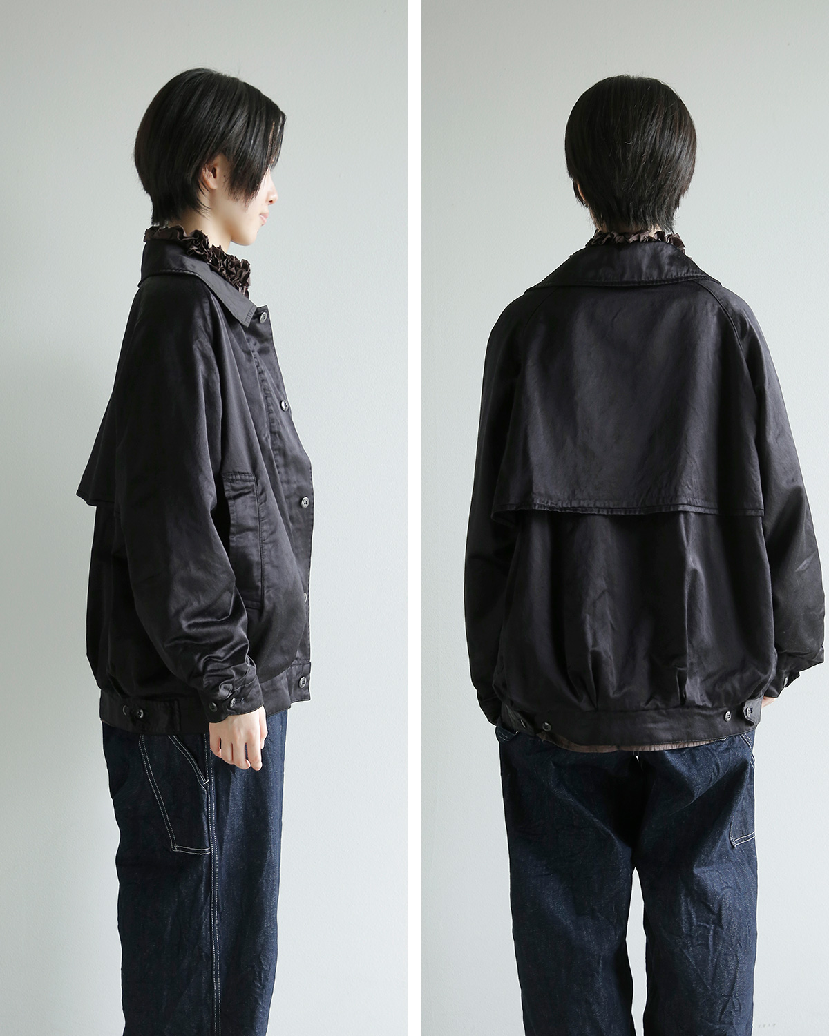 TOUJOURS(�g�D�W���[)�K�[�����g�_�C�R�b�g�� �r�X�R�[�X�T�e�� �W���P�b�g Oversize Harrington Jacket am45aj02