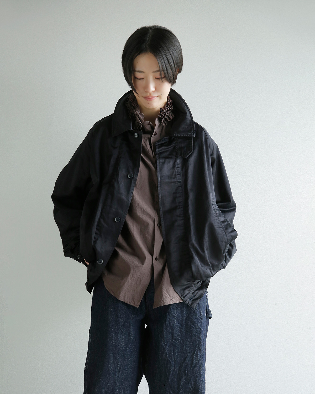 TOUJOURS(�g�D�W���[)�K�[�����g�_�C�R�b�g�� �r�X�R�[�X�T�e�� �W���P�b�g Oversize Harrington Jacket am45aj02