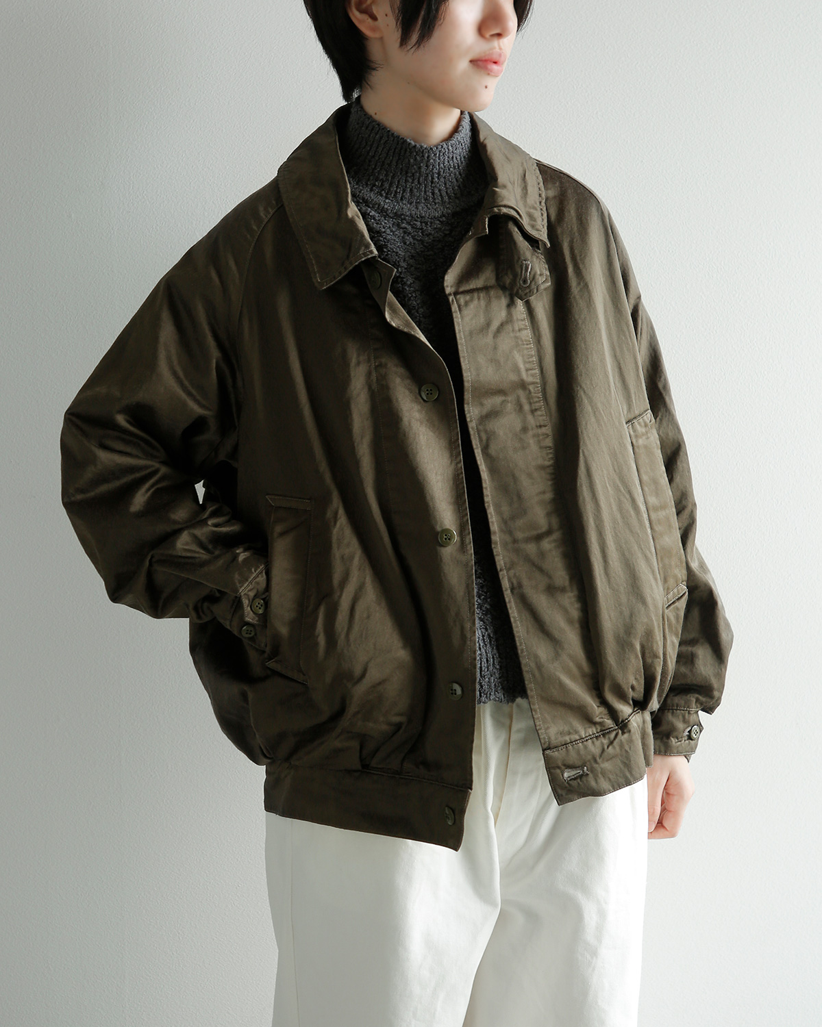 TOUJOURS(�g�D�W���[)�K�[�����g�_�C�R�b�g�� �r�X�R�[�X�T�e�� �W���P�b�g Oversize Harrington Jacket am45aj02