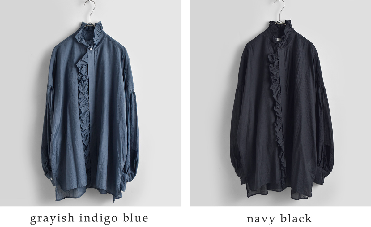 TOUJOURS(�g�D�W���[)�f�B�t�@�����g�J�E���g �R�b�g���V���N �J�f�B �t�����V���c Band Collar Bishop Sleeve Ruffle Shirt jm45fs01