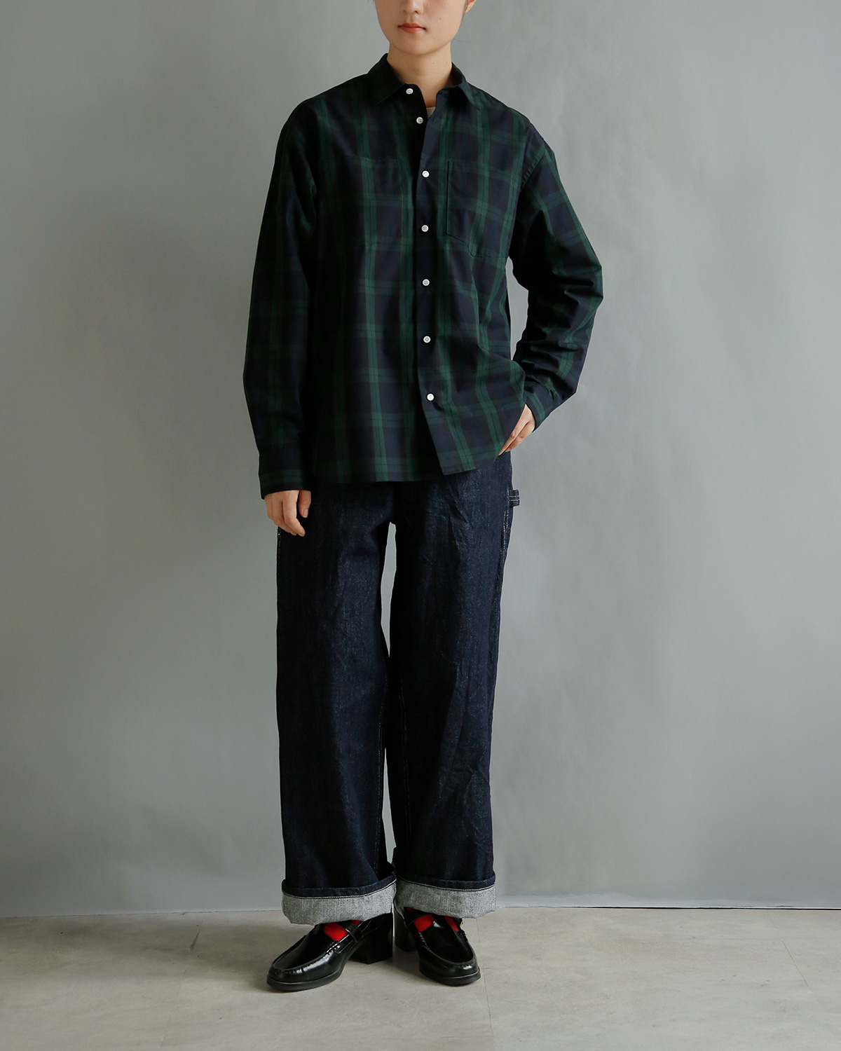 R & D.M.Co-(�I�[���h�}���Y�e�[���[)�R�b�g�� �_�u���|�P�b�g �`�F�b�N �V���c DOUBLE POCKET CHECK SHIRT m1508