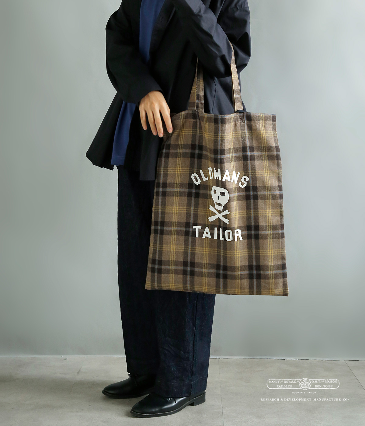 R & D.M.Co-(�I�[���h�}���Y�e�[���[)�E�[�� �v�����g �g�[�g�o�b�O OMT SKULL PRINT TOTE BAG m1539