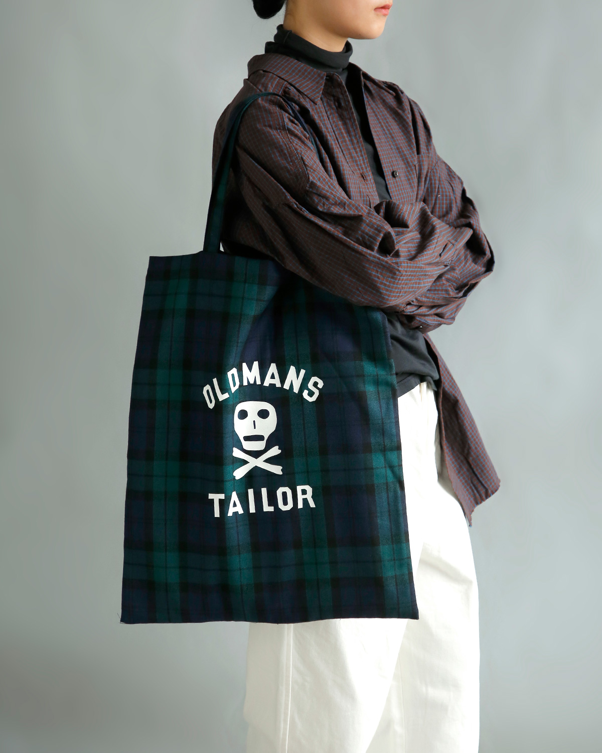 R & D.M.Co-(�I�[���h�}���Y�e�[���[)�E�[�� �v�����g �g�[�g�o�b�O OMT SKULL PRINT TOTE BAG m1539