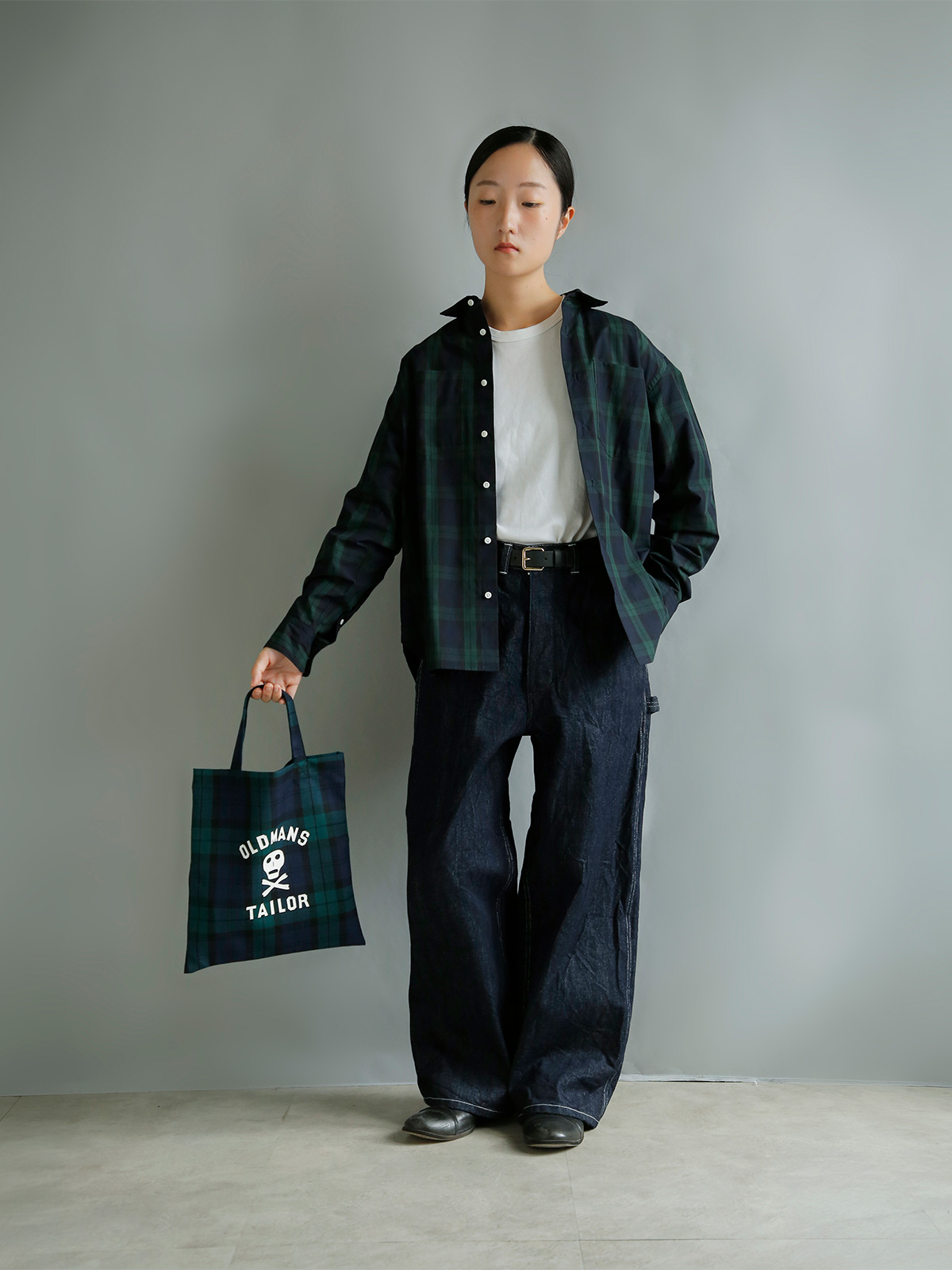 R & D.M.Co-(�I�[���h�}���Y�e�[���[)�E�[�� �v�����g �~�j �g�[�g�o�b�O OMT SKULL PRINT MINI TOTE BAG m1540