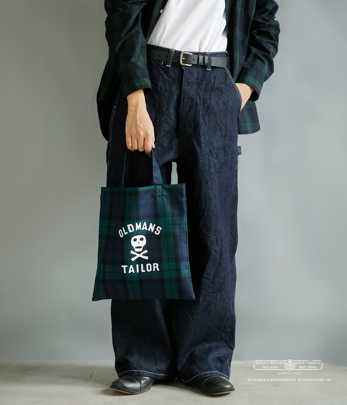 R & D.M.Co-(�I�[���h�}���Y�e�[���[)�E�[�� �v�����g �~�j �g�[�g�o�b�O OMT SKULL PRINT MINI TOTE BAG m1540