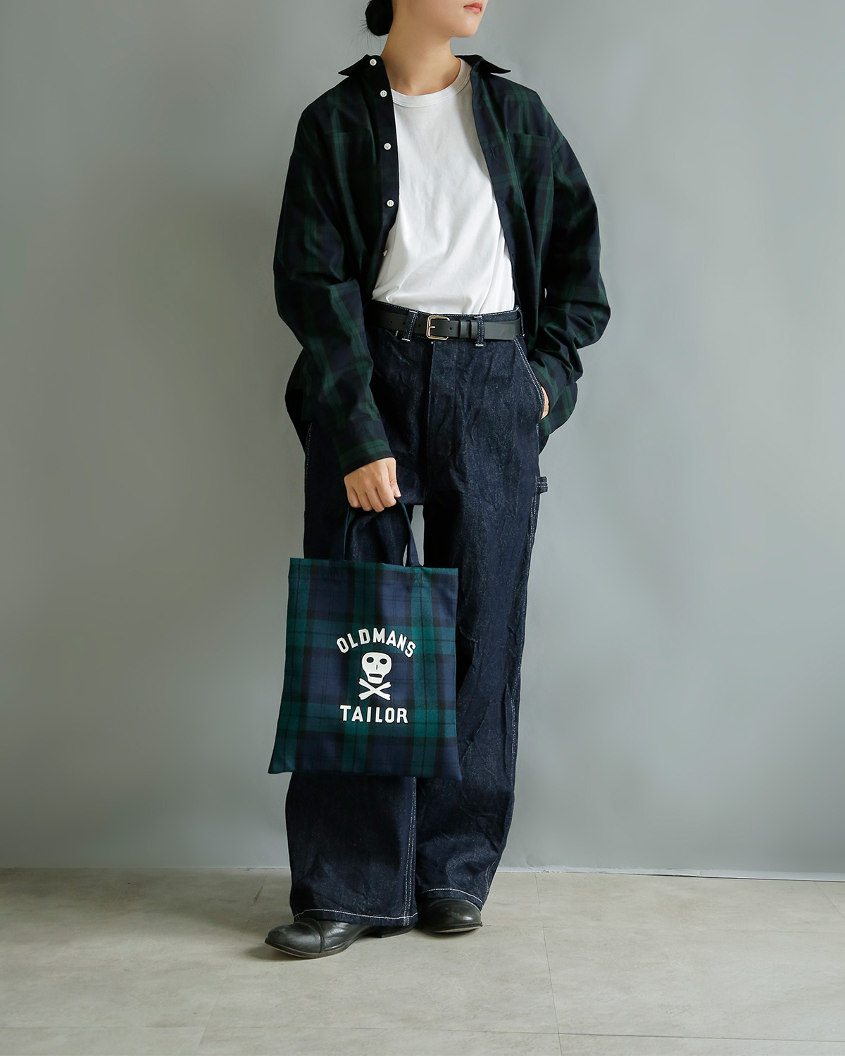 R & D.M.Co-(�I�[���h�}���Y�e�[���[)�E�[�� �v�����g �~�j �g�[�g�o�b�O OMT SKULL PRINT MINI TOTE BAG m1540