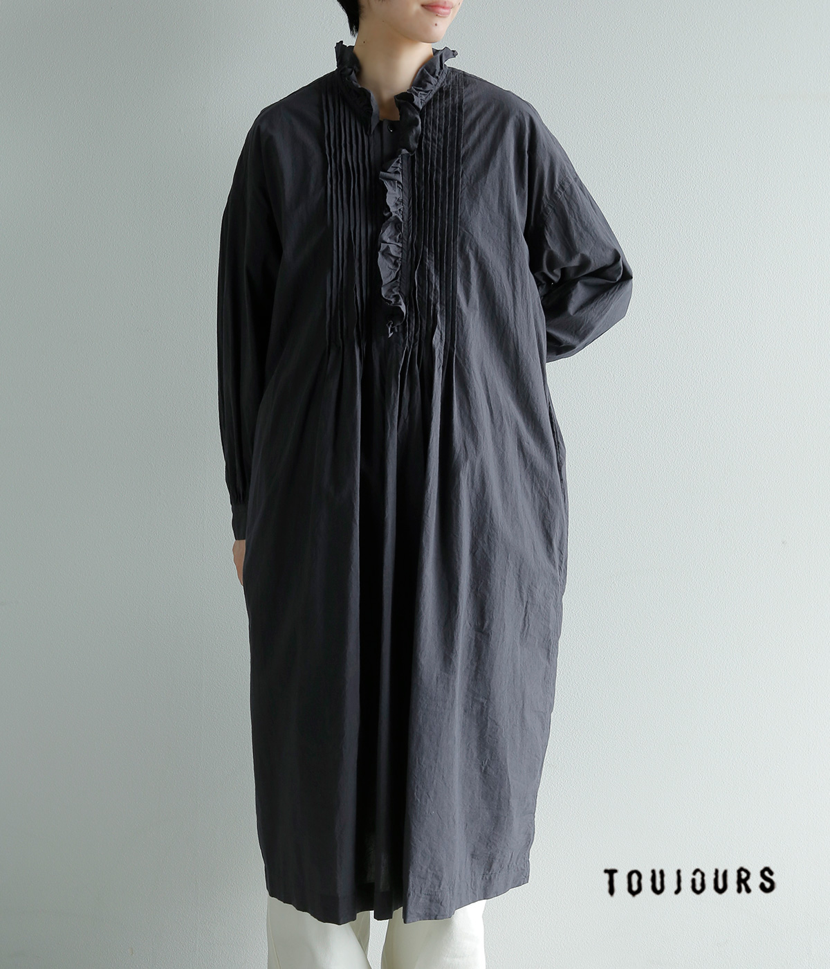TOUJOURS(�g�D�W���[)�t�@�C�����[���R�b�g�� �t���������s�[�X Pin Tuck Ruffle Dress mm45pd03