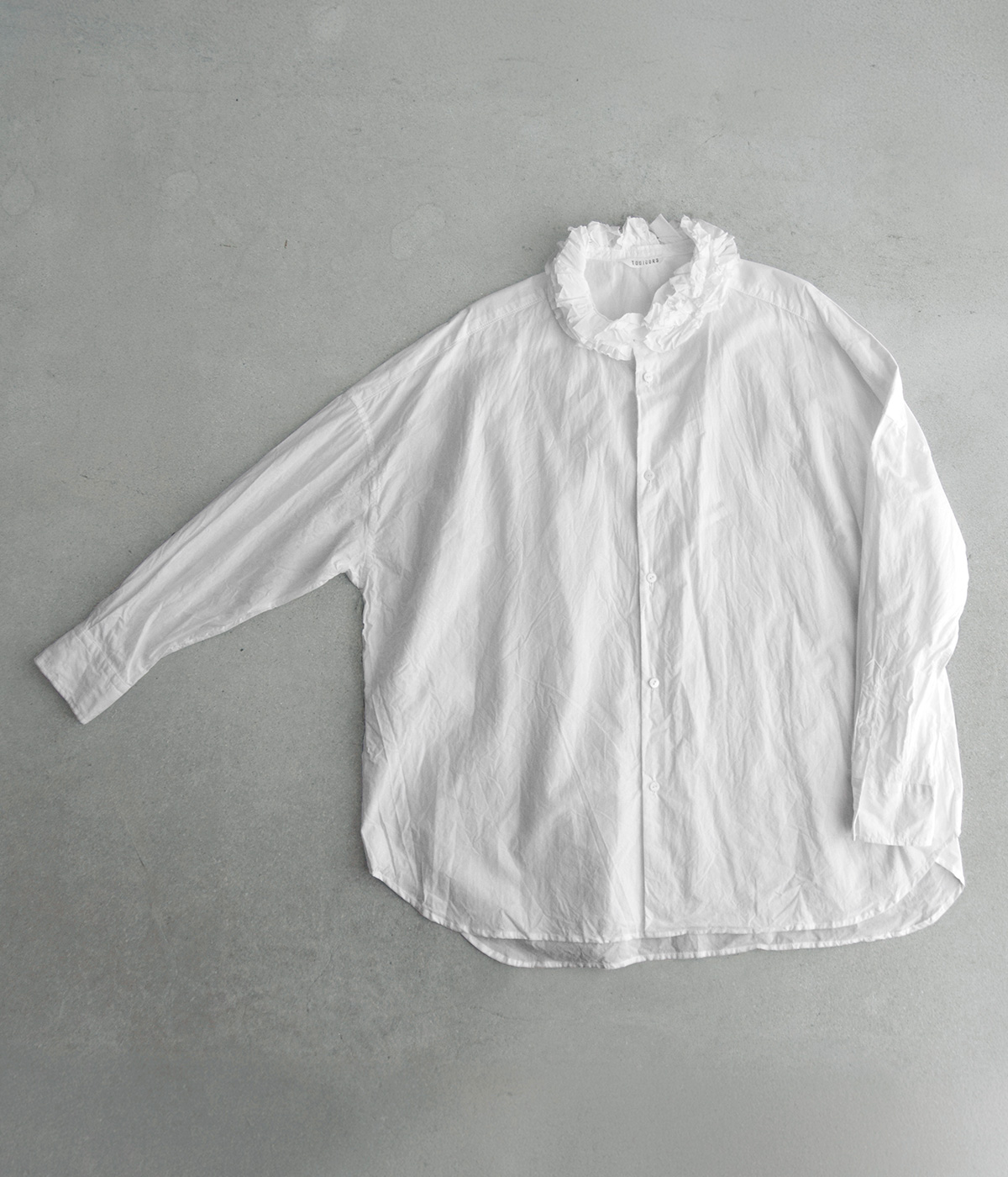 TOUJOURS(�g�D�W���[)�t�@�C�����[���R�b�g�� �l�b�N�t�����V���c Neck Ruffle Shirt mm45ps01