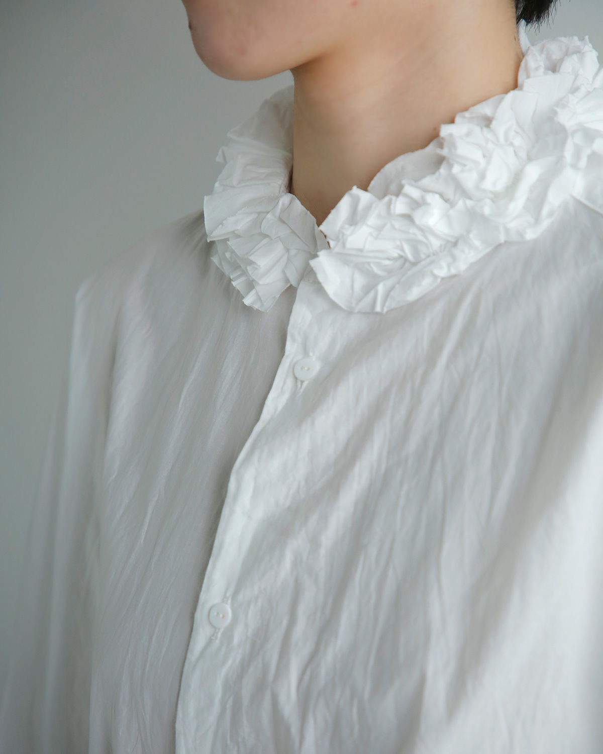 TOUJOURS(�g�D�W���[)�t�@�C�����[���R�b�g�� �l�b�N�t�����V���c Neck Ruffle Shirt mm45ps01