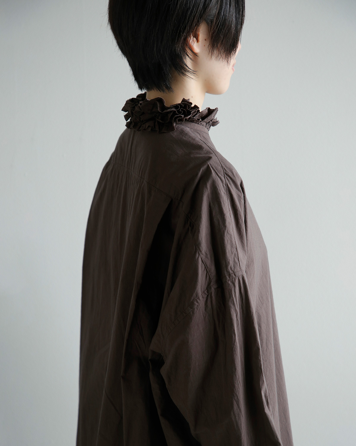 TOUJOURS(�g�D�W���[)�t�@�C�����[���R�b�g�� �l�b�N�t�����V���c Neck Ruffle Shirt mm45ps01