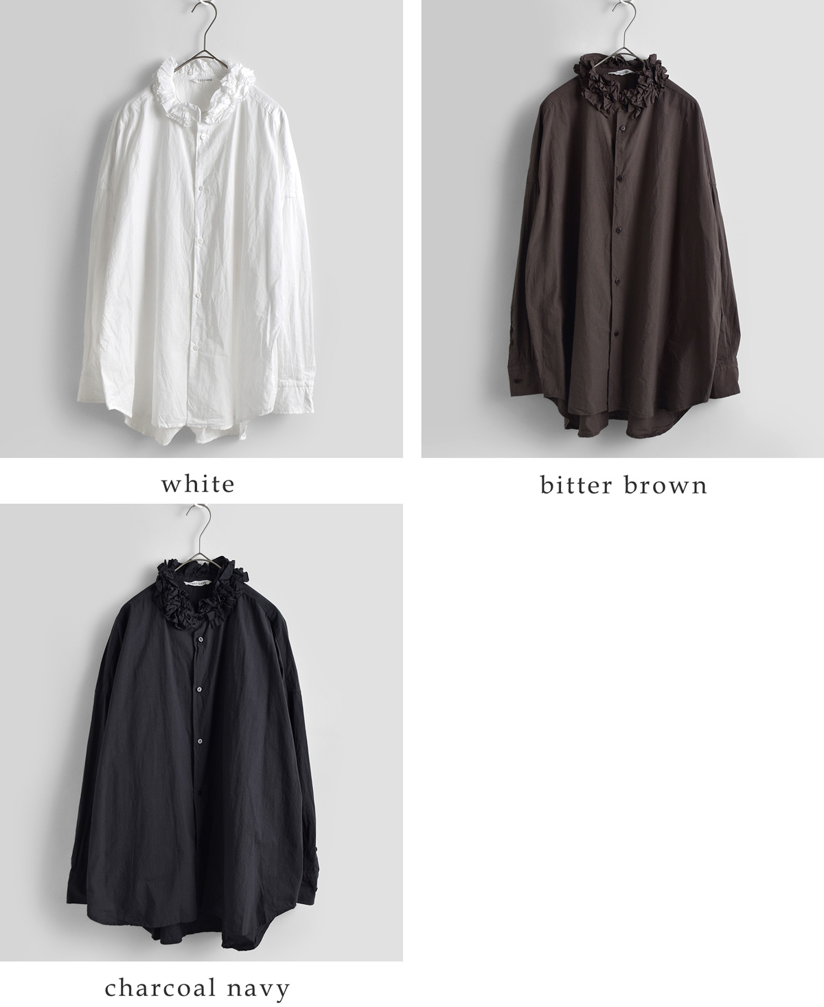 TOUJOURS(�g�D�W���[)�t�@�C�����[���R�b�g�� �l�b�N�t�����V���c Neck Ruffle Shirt mm45ps01