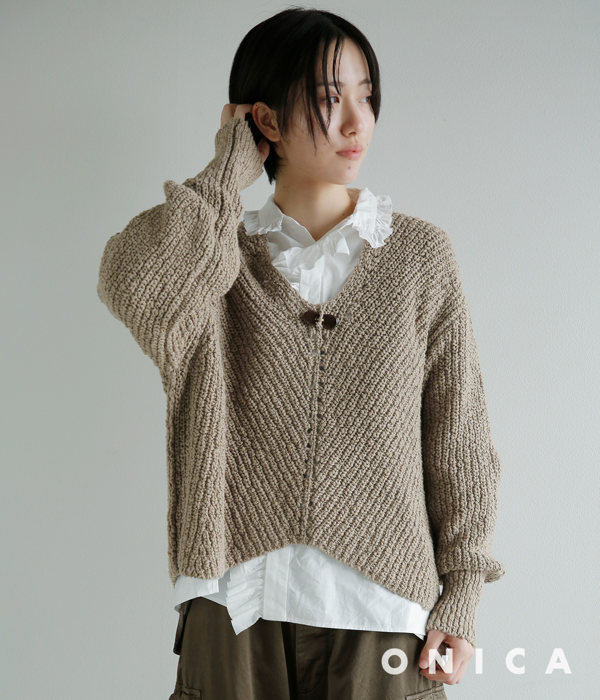 ONICA(�I�j�J)�I�[�K�j�b�N�R�b�g�� �X���u�j�b�g�g�b�v�X Slub bubble Jumper oni064