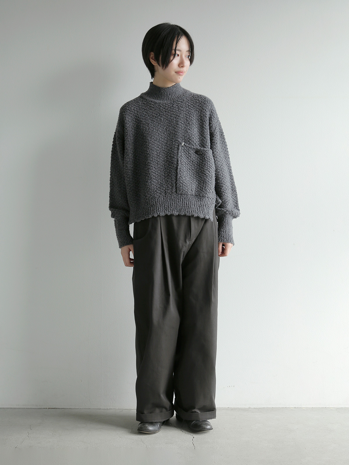 ONICA(�I�j�J)�R�b�g�� ���b�N�l�b�N ���[�v���[�� �j�b�g�g�b�v�X Loop-yarn pocket Jumper oni066