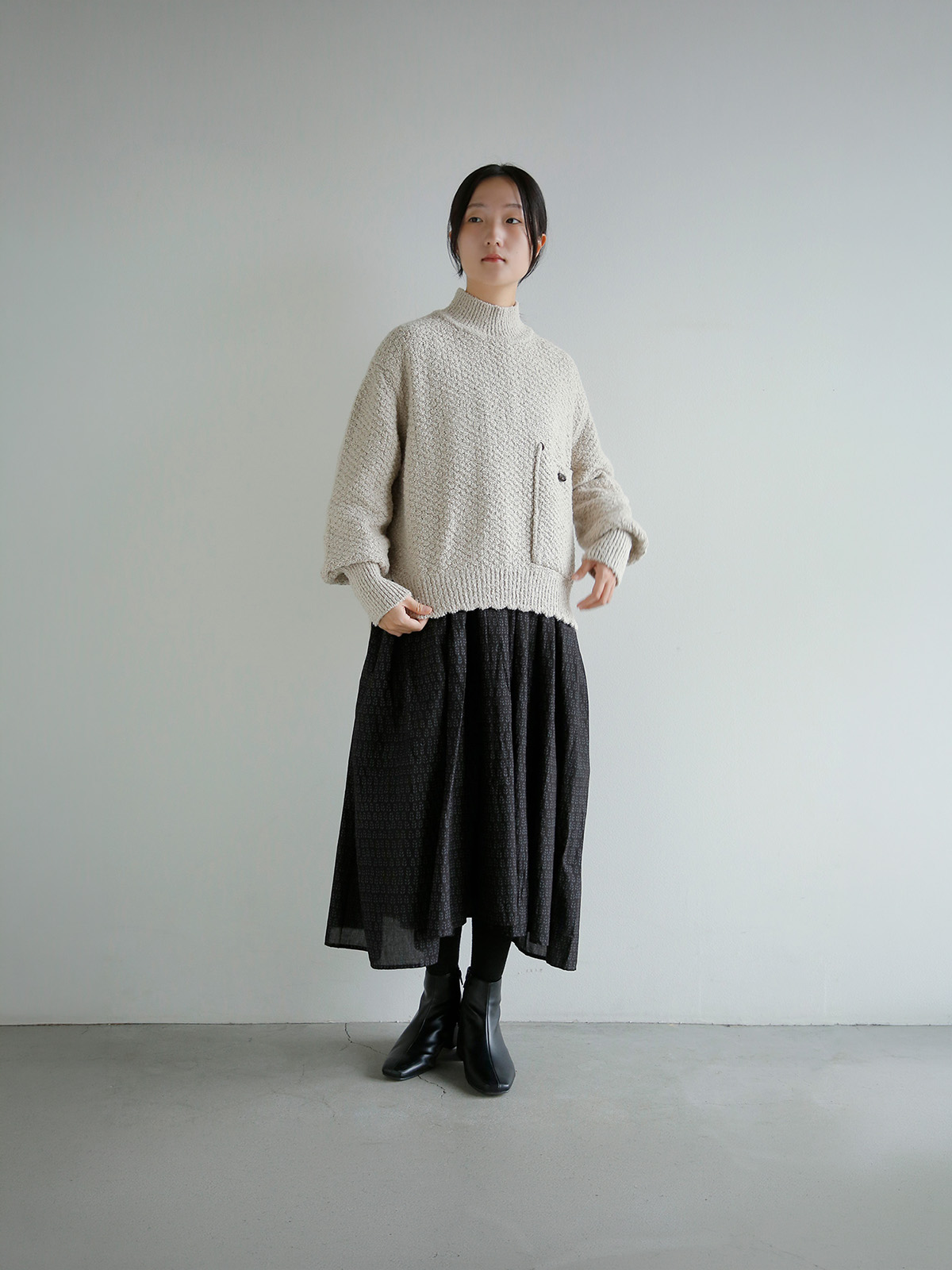 ONICA(�I�j�J)�R�b�g�� ���b�N�l�b�N ���[�v���[�� �j�b�g�g�b�v�X Loop-yarn pocket Jumper oni066