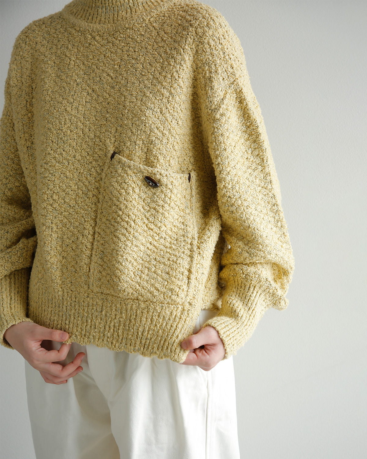 ONICA(�I�j�J)�R�b�g�� ���b�N�l�b�N ���[�v���[�� �j�b�g�g�b�v�X Loop-yarn pocket Jumper oni066