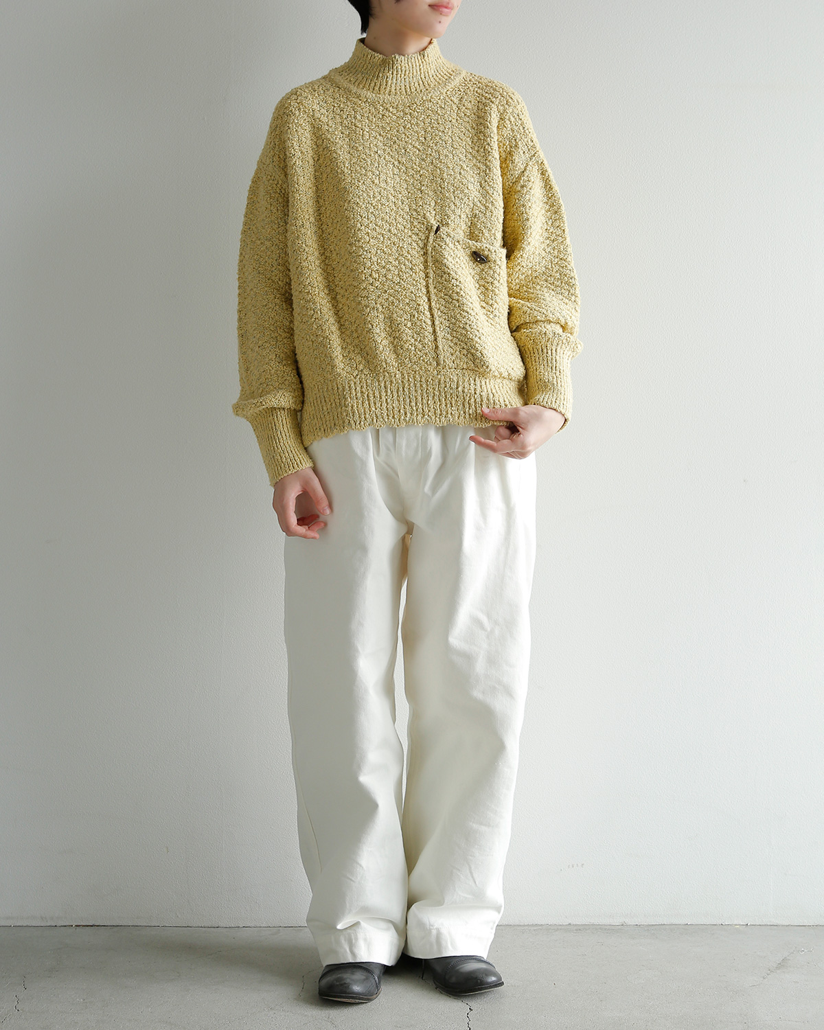 ONICA(�I�j�J)�R�b�g�� ���b�N�l�b�N ���[�v���[�� �j�b�g�g�b�v�X Loop-yarn pocket Jumper oni066