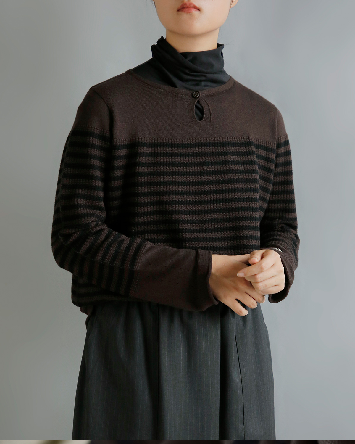 ONICA(�I�j�J)�I�[�K�j�b�N�R�b�g�� �{�[�_�[ �j�b�gT�V���c Stripe Long-sleeved Tee oni068