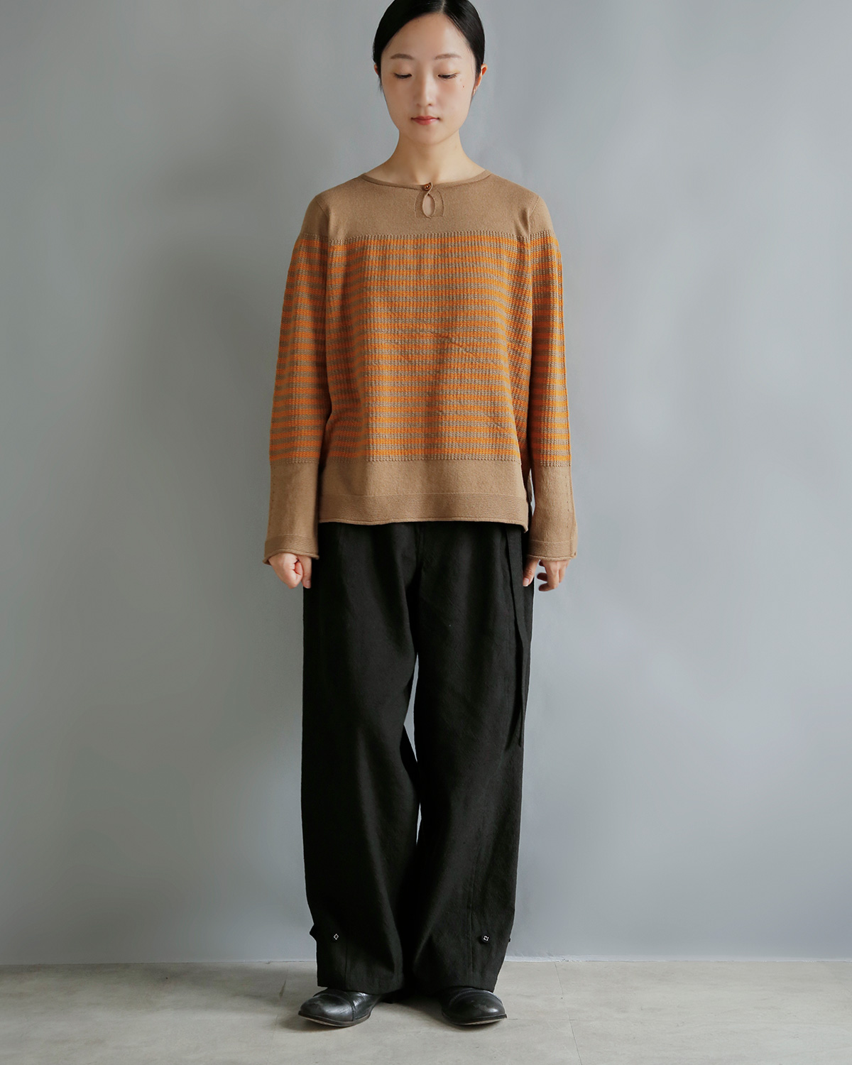 ONICA(�I�j�J)�I�[�K�j�b�N�R�b�g�� �{�[�_�[ �j�b�gT�V���c Stripe Long-sleeved Tee oni068