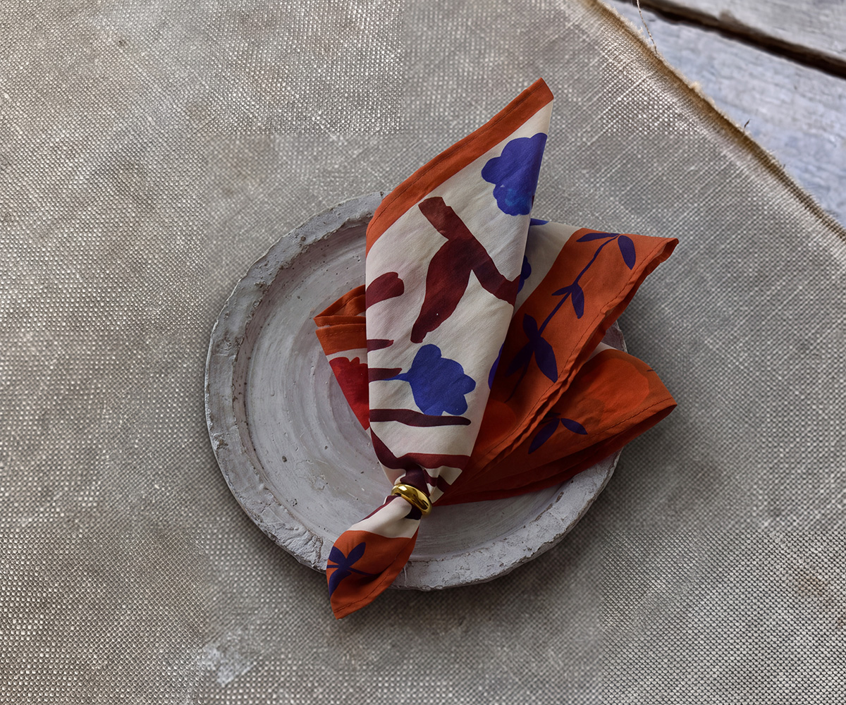 TOAST(�g�[�X�g)�R�b�g�� �g���C�A���O���o���_�i Flower Crown Print Triangle Bandana to26aw1-114