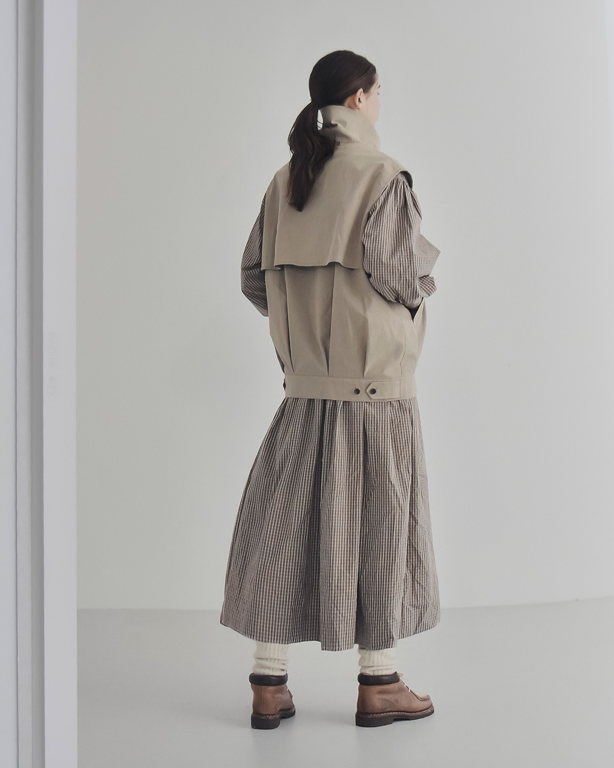 TOUJOURS(�g�D�W���[)�E�H�b�V���h�s�[�` �R�b�g���i�C�����c�C�� �x�X�g Oversize Harrington Vest ym45jv03