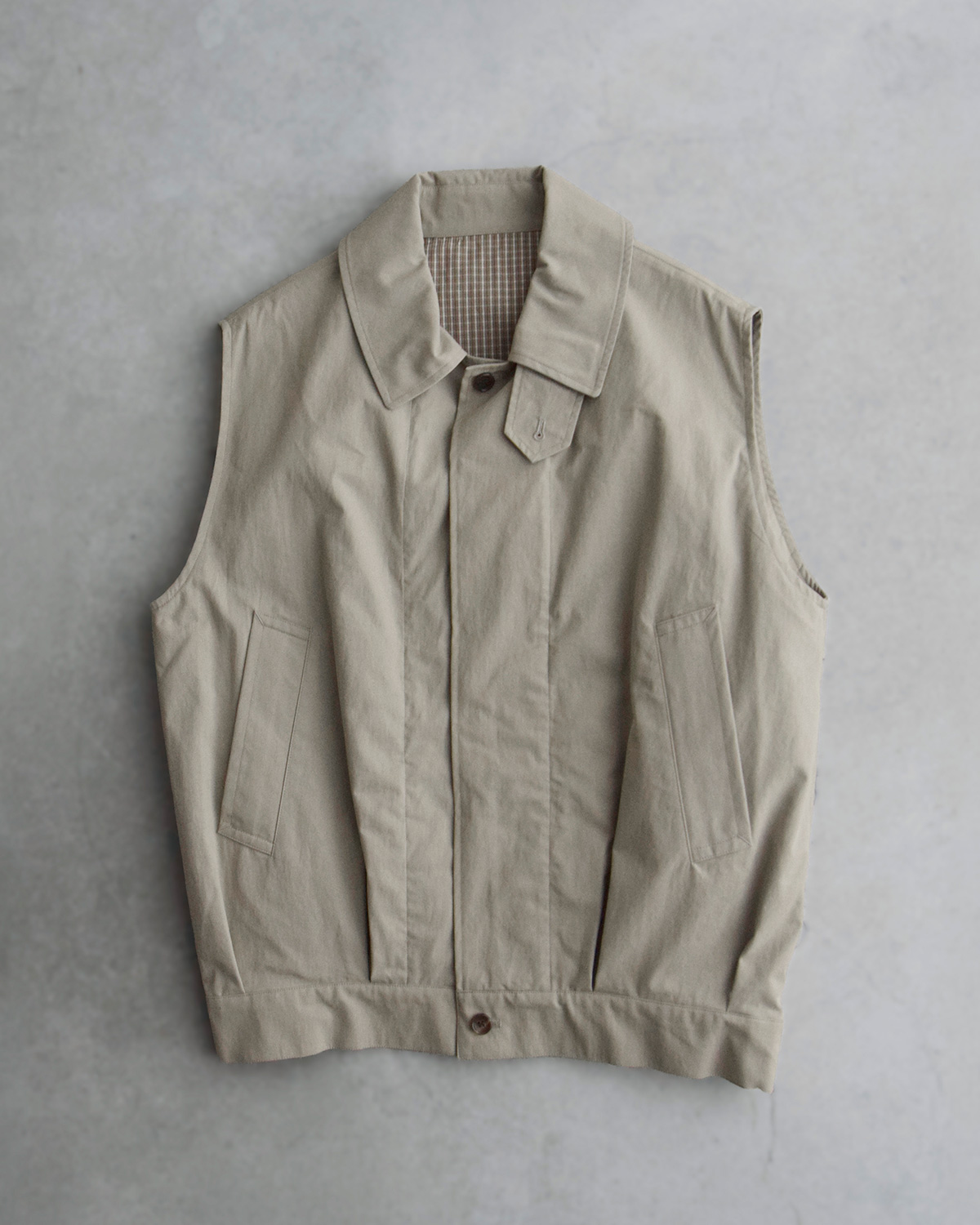 TOUJOURS(�g�D�W���[)�E�H�b�V���h�s�[�` �R�b�g���i�C�����c�C�� �x�X�g Oversize Harrington Vest ym45jv03