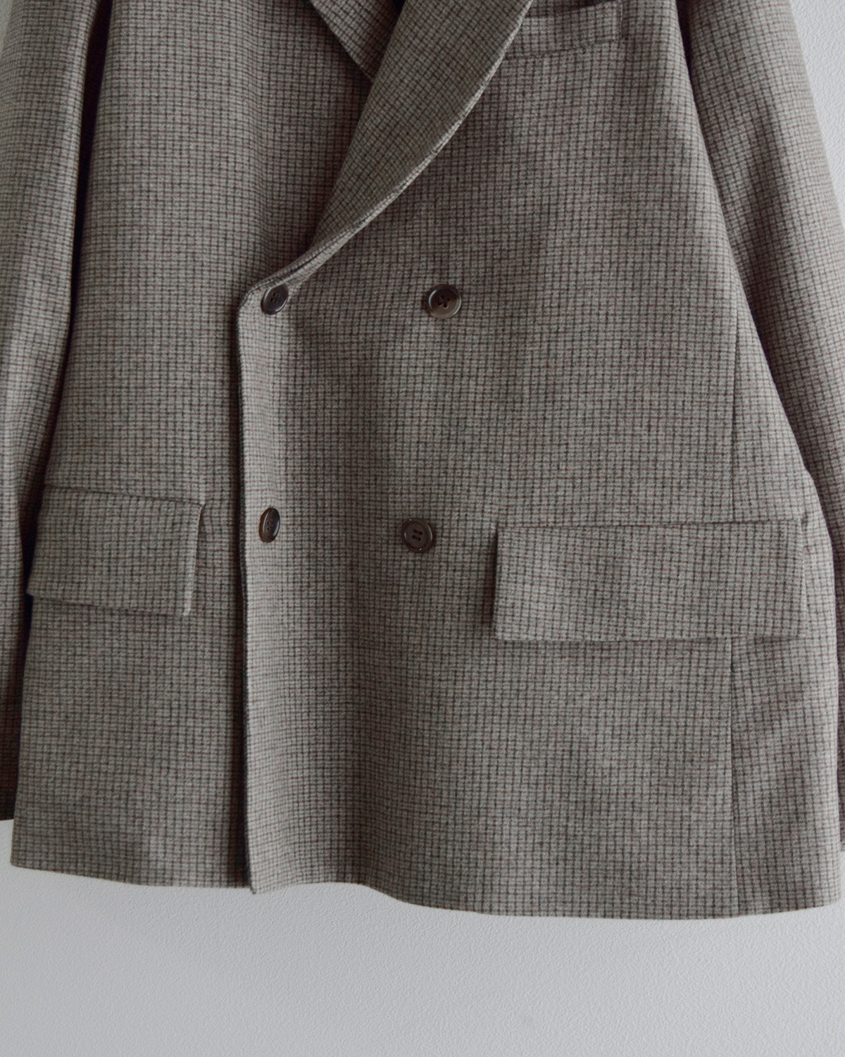 TOUJOURS(�g�D�W���[)�o�[�W���E�[�� �t�@�W�[�`�F�b�N �_�u���W���P�b�g Double Breasted Jacket ym45nj01