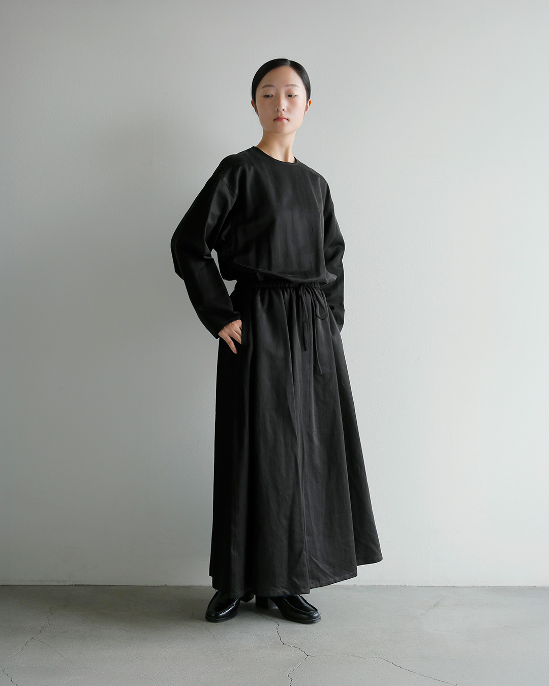 YOKO SAKAMOTO(���[�R�T�J���g)�u���b�V���h �T�e�� �����b�N�X �h���X RELAX DRESS ys-26aw-54