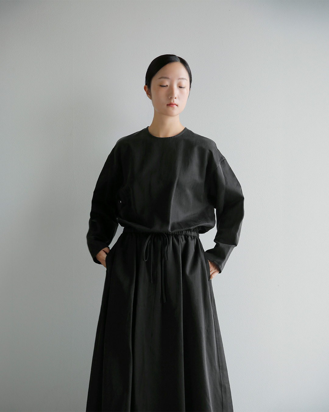 YOKO SAKAMOTO(���[�R�T�J���g)�u���b�V���h �T�e�� �����b�N�X �h���X RELAX DRESS ys-26aw-54