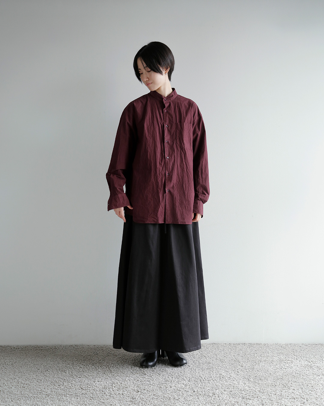 YOKO SAKAMOTO(���[�R�T�J���g)�������x�^�C�v���C�^�[ �K�[�����g�_�C �o���h�J���[�V���c BAND COLLAR SHIRT ys-26aw-76