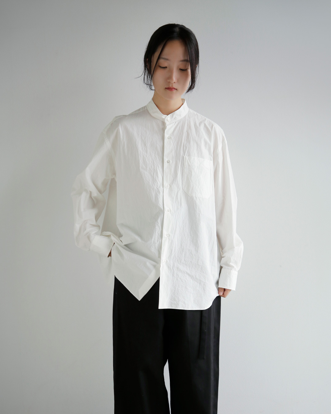 YOKO SAKAMOTO(���[�R�T�J���g)�������x�^�C�v���C�^�[ �K�[�����g�_�C �o���h�J���[�V���c BAND COLLAR SHIRT ys-26aw-76