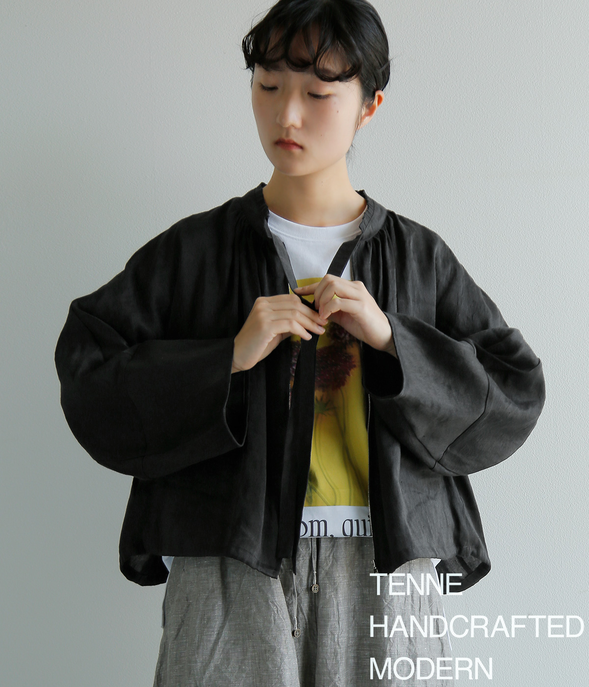 TENNE HANDCRAFTED MODERN(�e���n���h�N���t�e�b�h���_��)���l�� �t�����J���[ �u���E�X frill collar blouson 0010