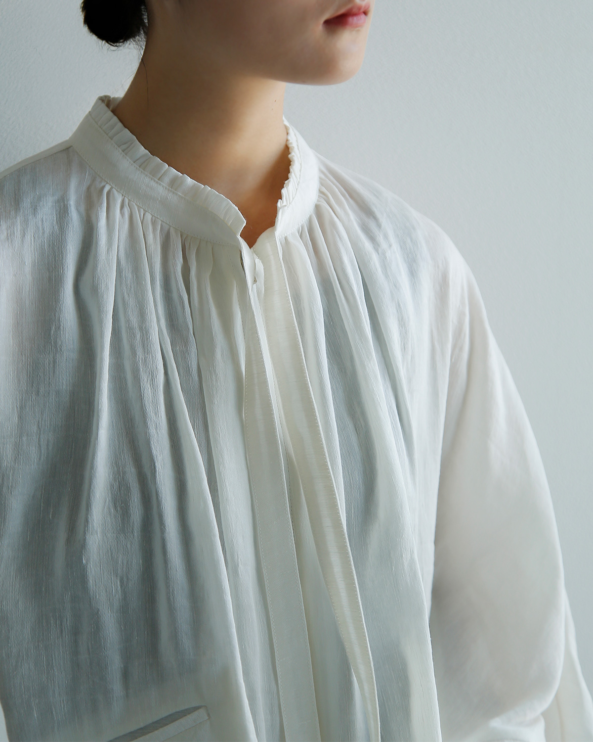 TENNE HANDCRAFTED MODERN(�e���n���h�N���t�e�b�h���_��)���l�� �t�����J���[ �u���E�X frill collar blouson 0010