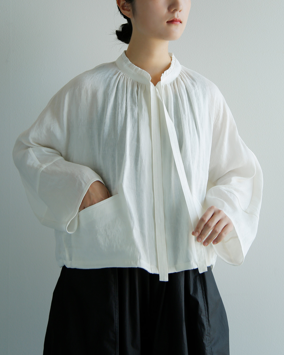 TENNE HANDCRAFTED MODERN(�e���n���h�N���t�e�b�h���_��)���l�� �t�����J���[ �u���E�X frill collar blouson 0010