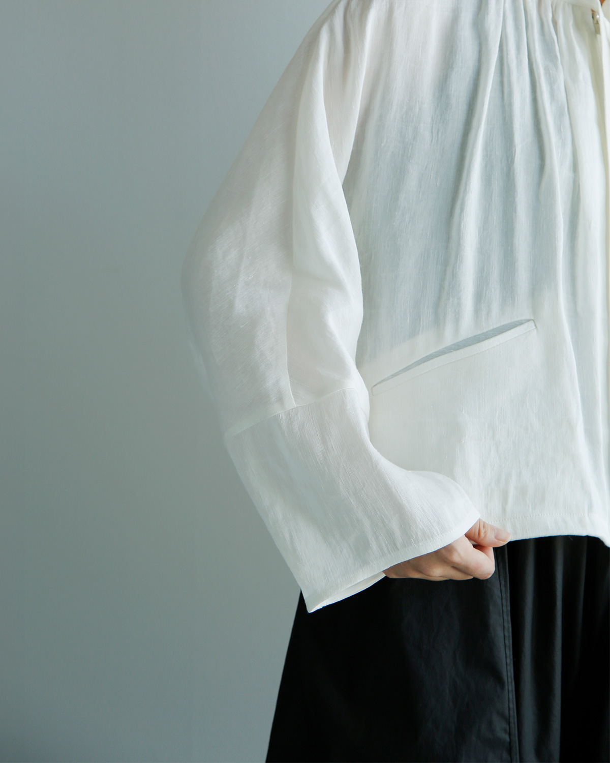 TENNE HANDCRAFTED MODERN(�e���n���h�N���t�e�b�h���_��)���l�� �t�����J���[ �u���E�X frill collar blouson 0010