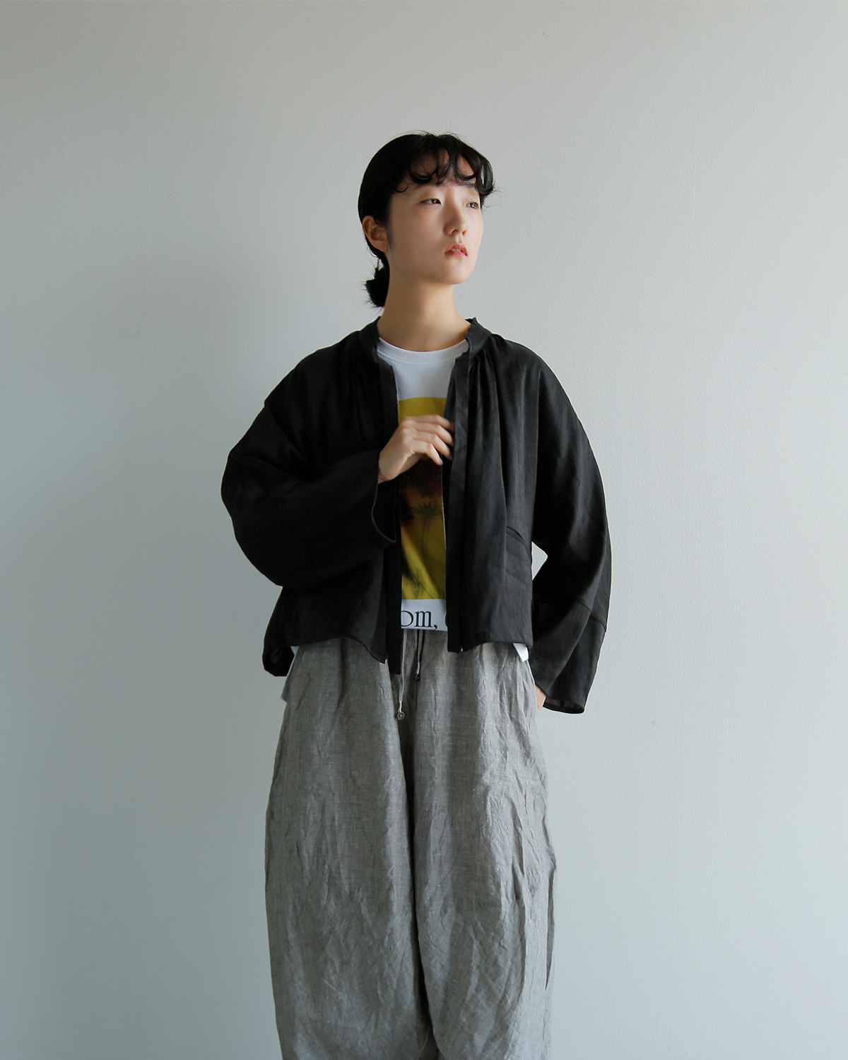 TENNE HANDCRAFTED MODERN(�e���n���h�N���t�e�b�h���_��)���l�� �t�����J���[ �u���E�X frill collar blouson 0010