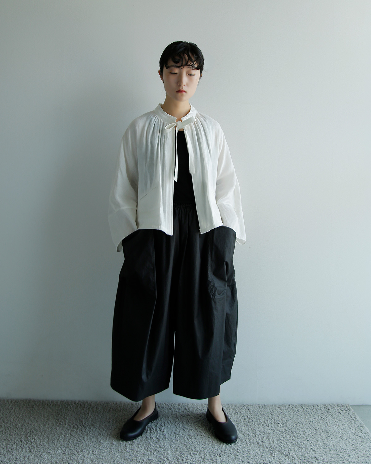 TENNE HANDCRAFTED MODERN(�e���n���h�N���t�e�b�h���_��)���l�� �t�����J���[ �u���E�X frill collar blouson 0010