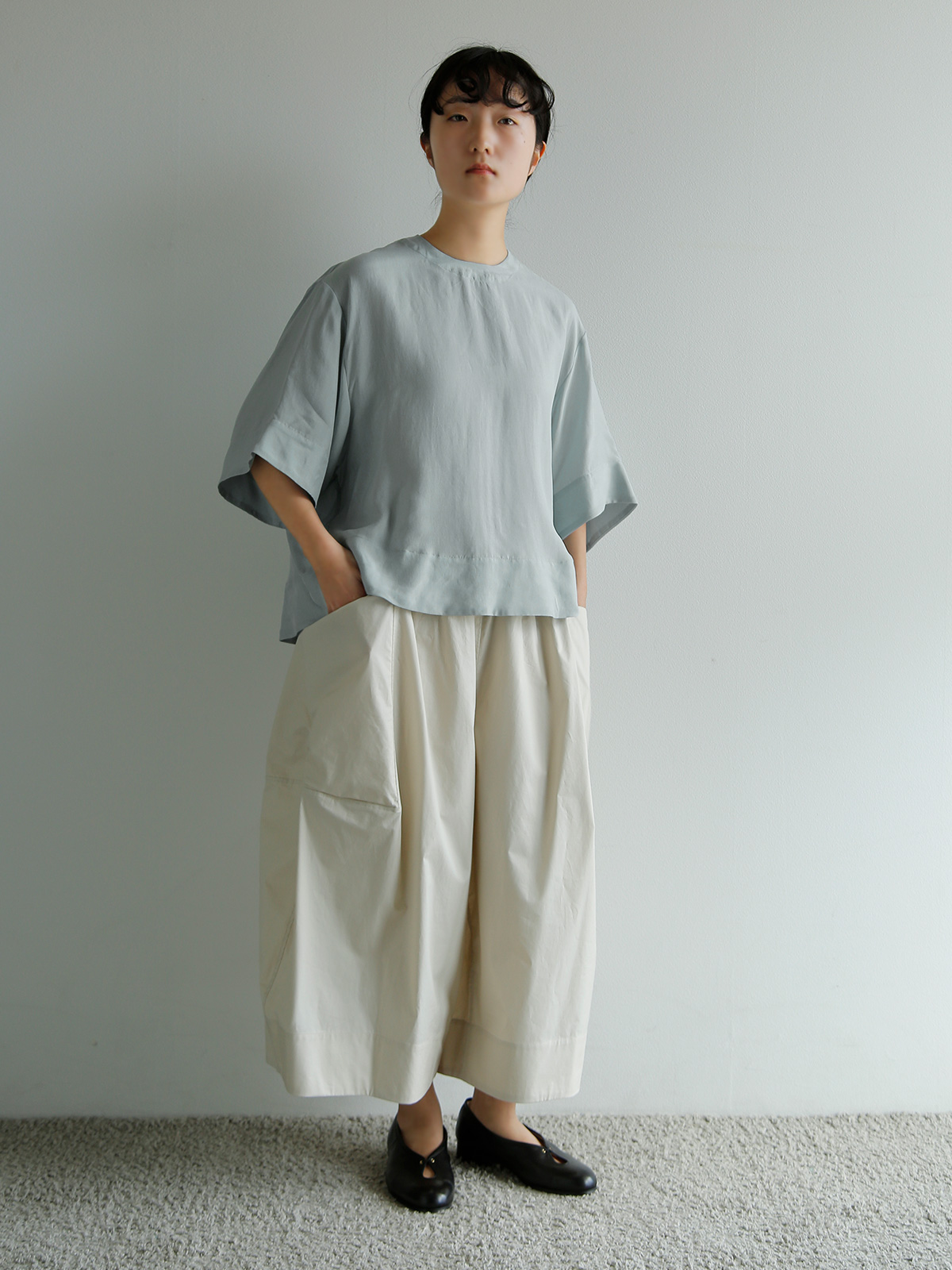 TENNE HANDCRAFTED MODERN(�e���n���h�N���t�e�b�h���_��)�n�[�t�X���[�u �g�b�v�X half sleeve tops 0015