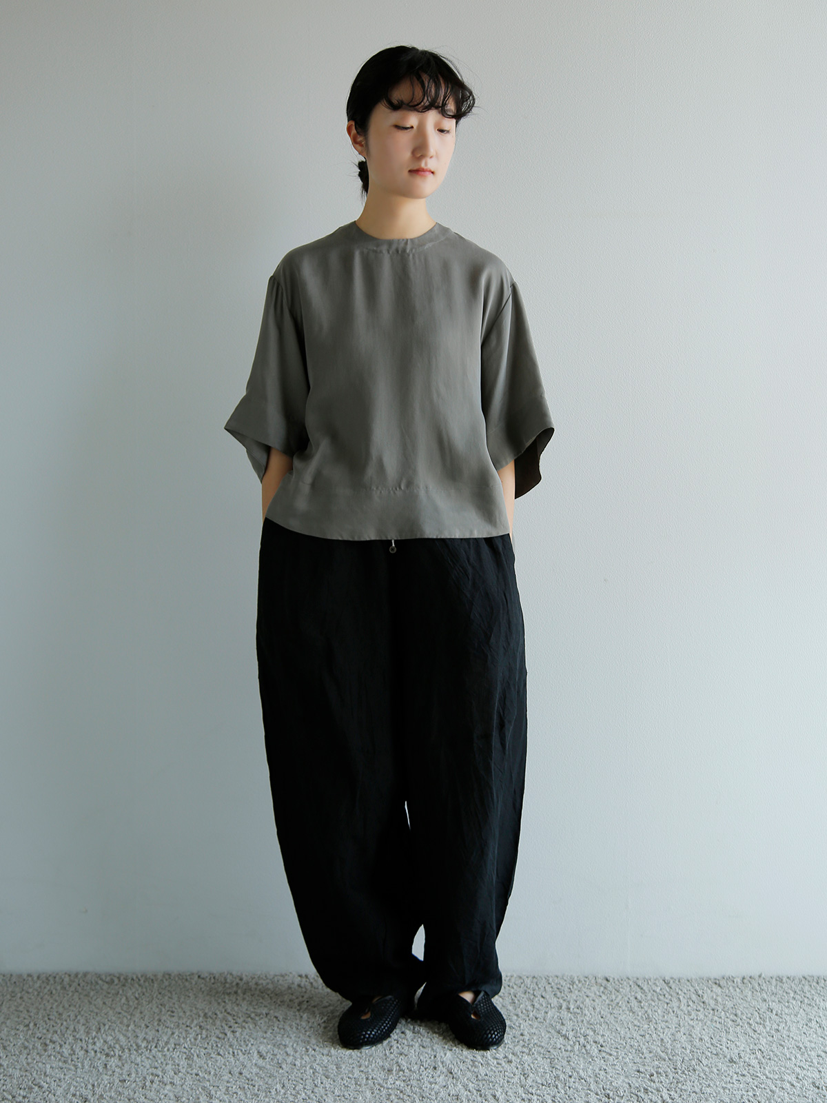 TENNE HANDCRAFTED MODERN(�e���n���h�N���t�e�b�h���_��)�n�[�t�X���[�u �g�b�v�X half sleeve tops 0015