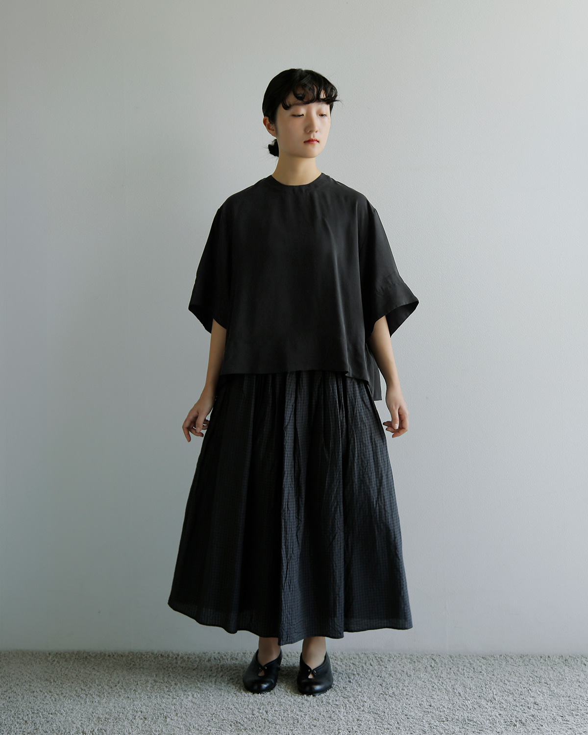 TENNE HANDCRAFTED MODERN(�e���n���h�N���t�e�b�h���_��)�n�[�t�X���[�u �g�b�v�X half sleeve tops 0015