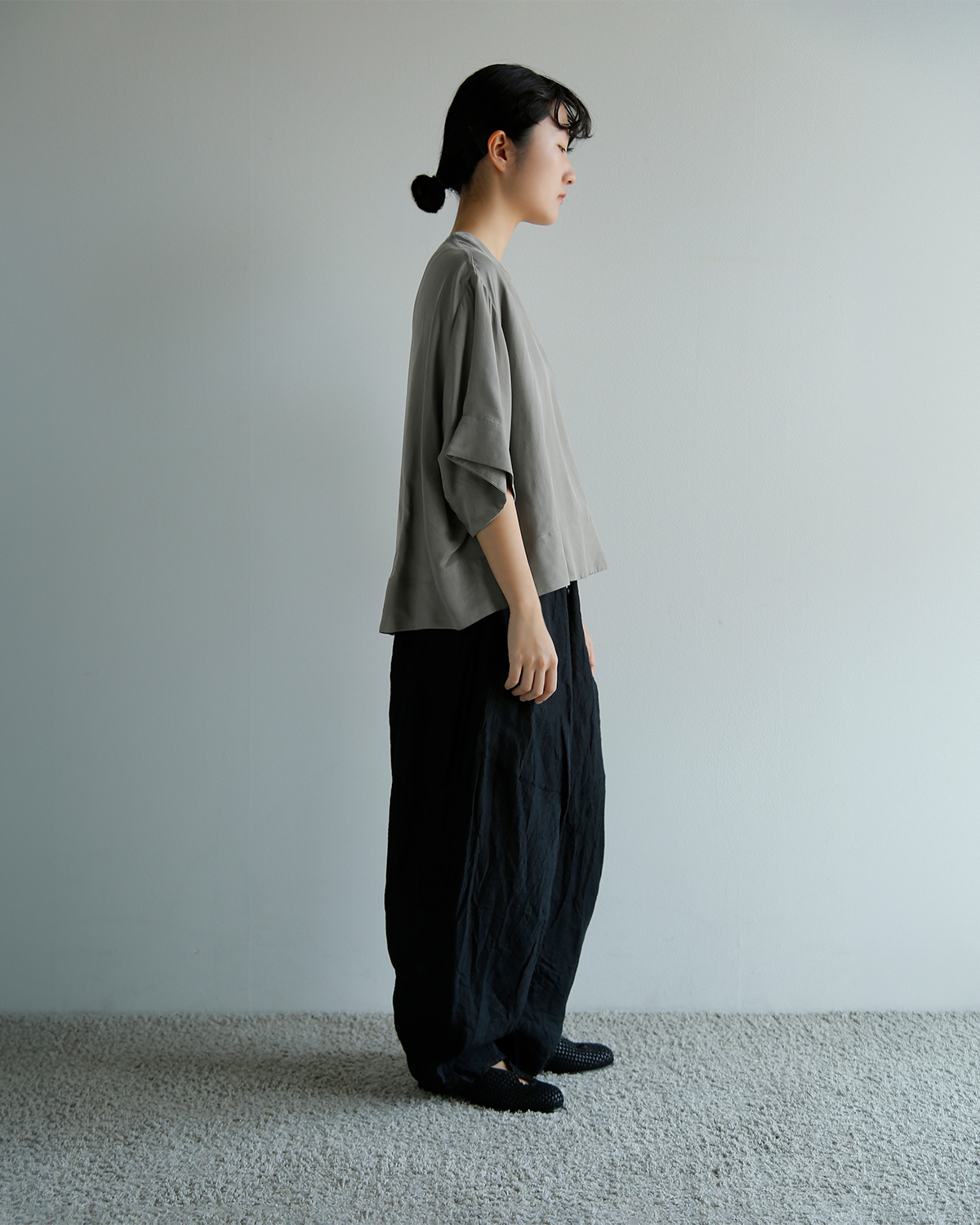 TENNE HANDCRAFTED MODERN(�e���n���h�N���t�e�b�h���_��)�n�[�t�X���[�u �g�b�v�X half sleeve tops 0015