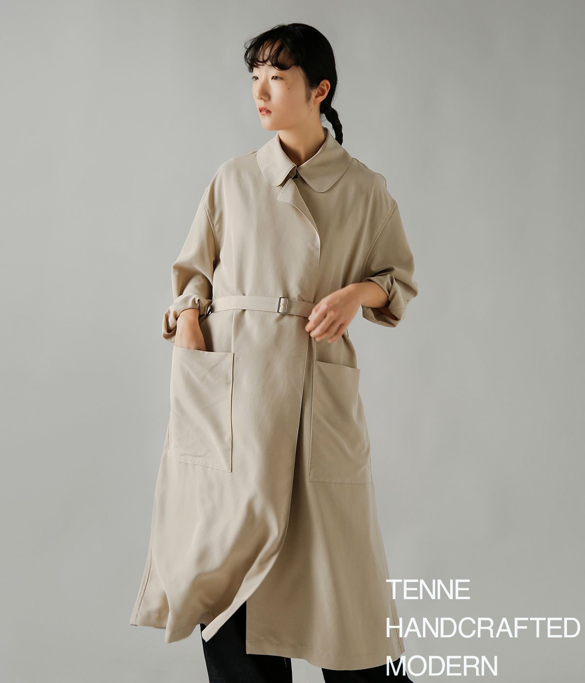 TENNE HANDCRAFTED MODERN(�e���n���h�N���t�e�b�h���_��)�u���X�x�����X �r�b�O�T�C�Y �g�����`�R�[�g brisbane moss big size trench 0021-same1