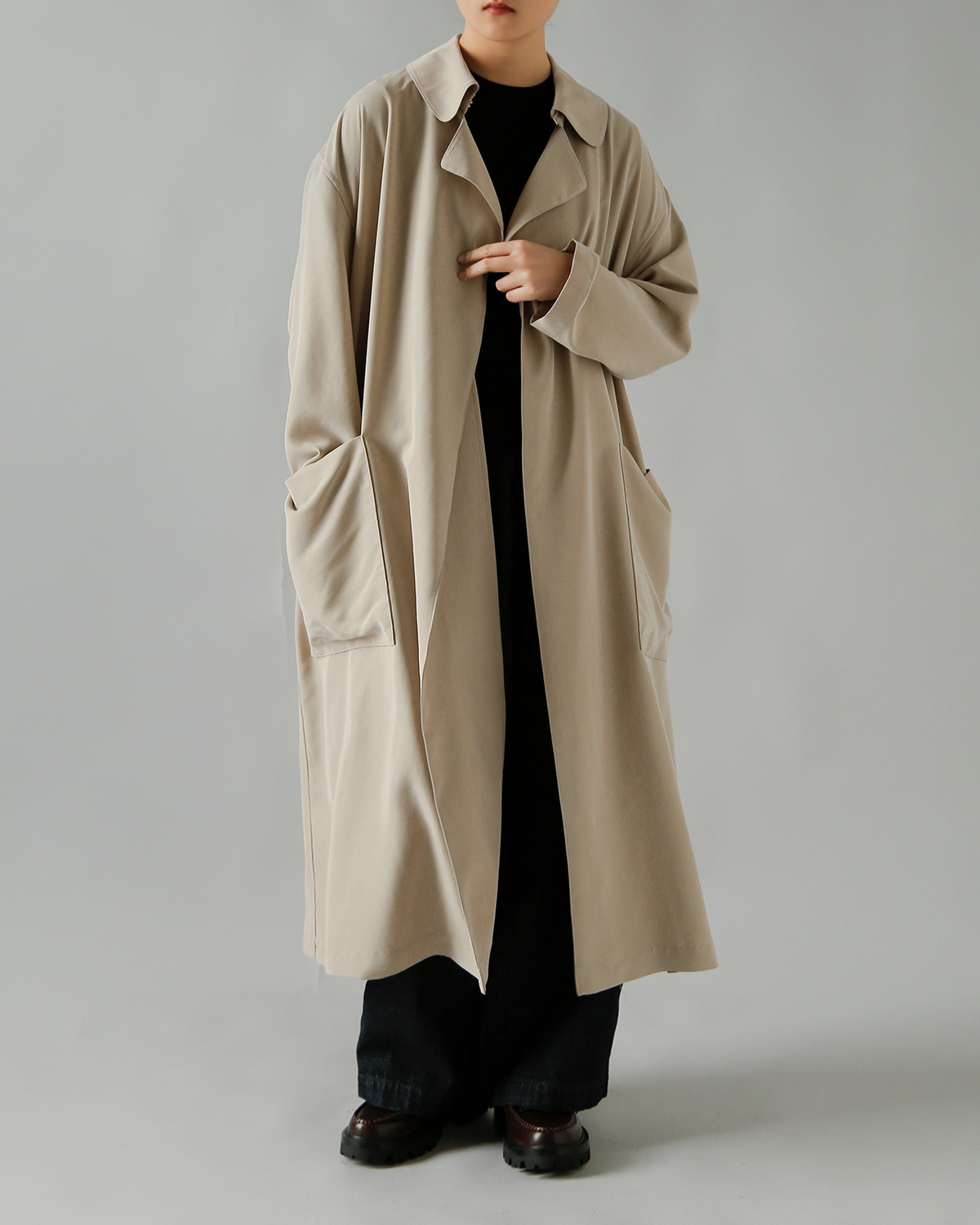 TENNE HANDCRAFTED MODERN(�e���n���h�N���t�e�b�h���_��)�u���X�x�����X �r�b�O�T�C�Y �g�����`�R�[�g brisbane moss big size trench 0021-same1