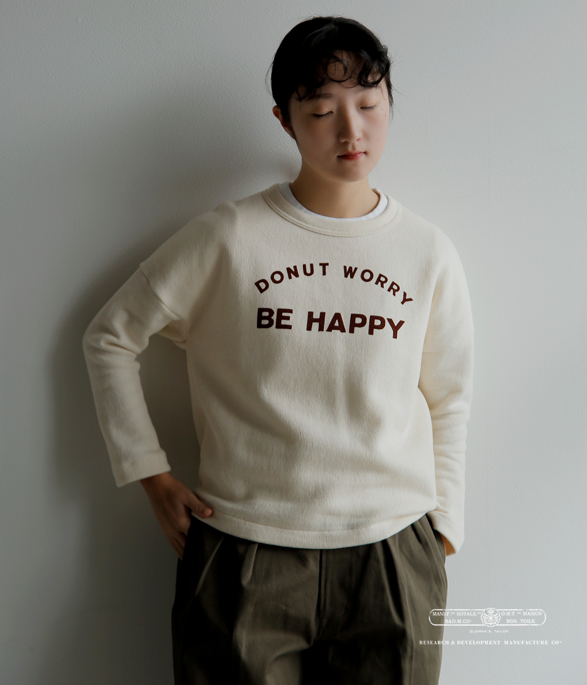 R & D.M.Co-(�I�[���h�}���Y�e�[���[)�R�b�g�� �v�����g �h���b�v�X���[�u �v���I�[�o�[ �gDONUT WORRY DROP SHOULDER SHIRT�h 7714