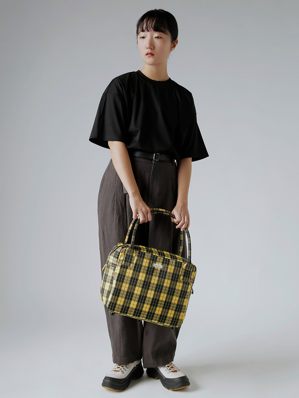 R & D.M.Co-(�I�[���h�}���Y�e�[���[)�^�[�^���`�F�b�N �{�X�g���o�b�O �gTARTAN CHECK GROCERY BOSTON BAG�h 7851