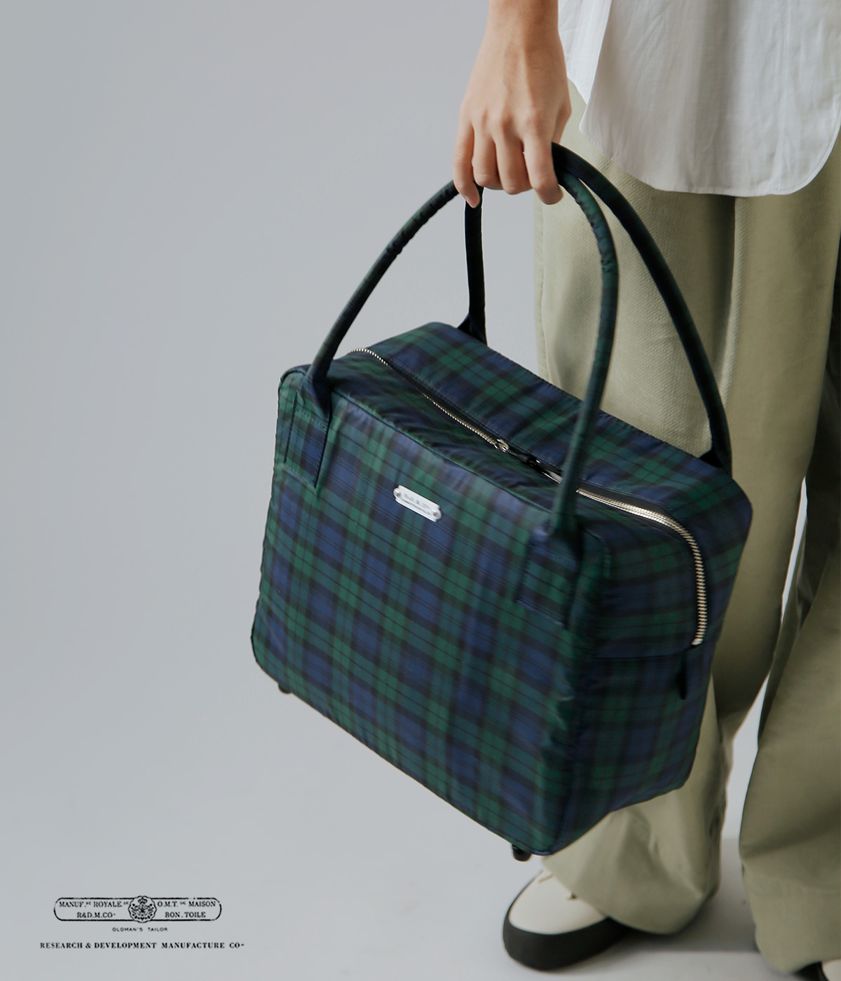 R & D.M.Co-(�I�[���h�}���Y�e�[���[)�^�[�^���`�F�b�N �{�X�g���o�b�O �gTARTAN CHECK GROCERY BOSTON BAG�h 7851