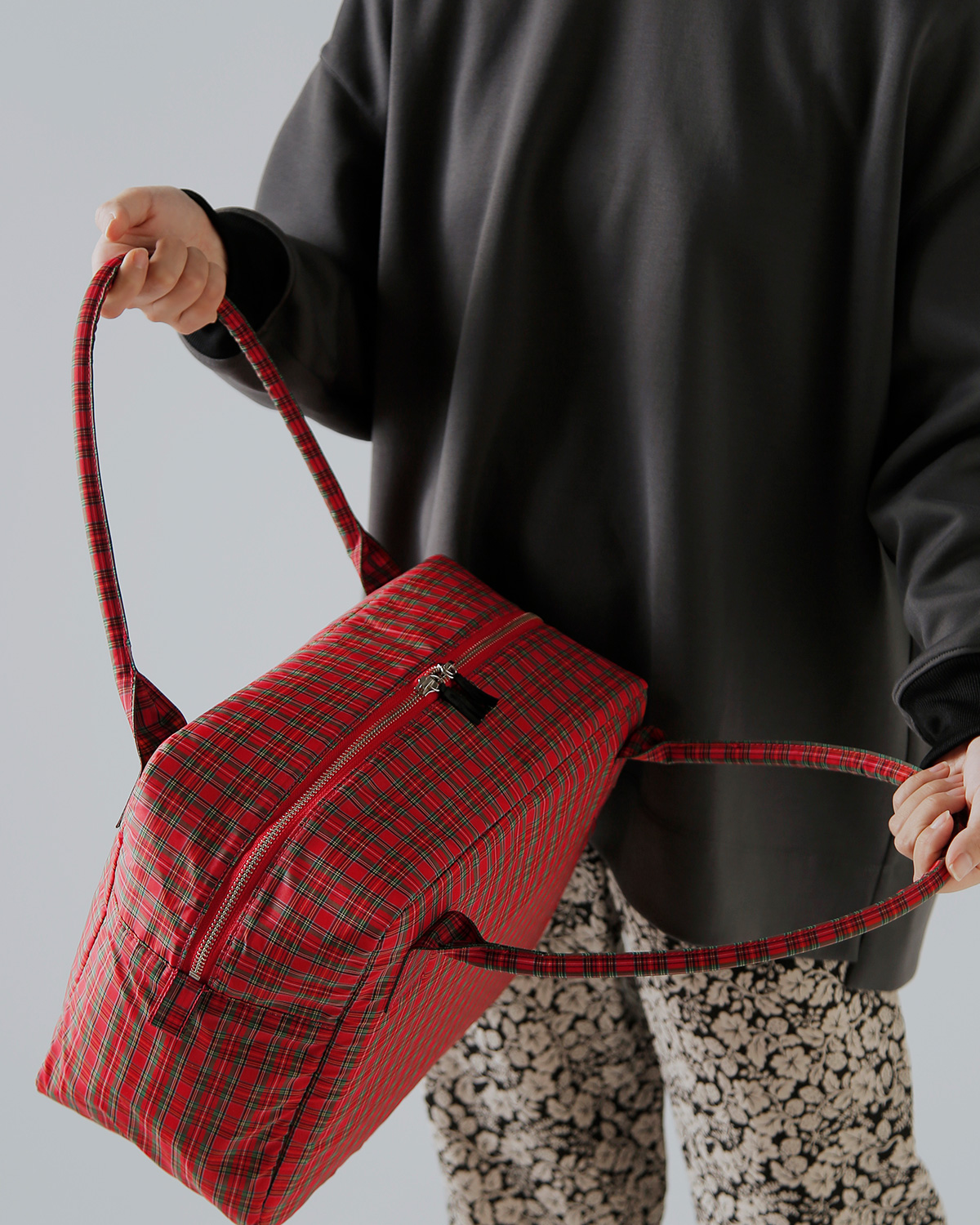 R & D.M.Co-(�I�[���h�}���Y�e�[���[)�^�[�^���`�F�b�N �{�X�g���o�b�O �gTARTAN CHECK GROCERY BOSTON BAG�h 7851