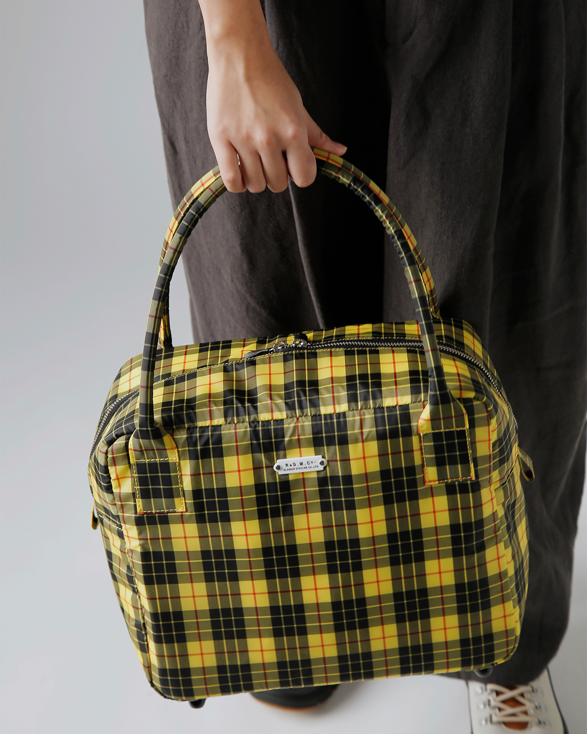 R & D.M.Co-(�I�[���h�}���Y�e�[���[)�^�[�^���`�F�b�N �{�X�g���o�b�O �gTARTAN CHECK GROCERY BOSTON BAG�h 7851