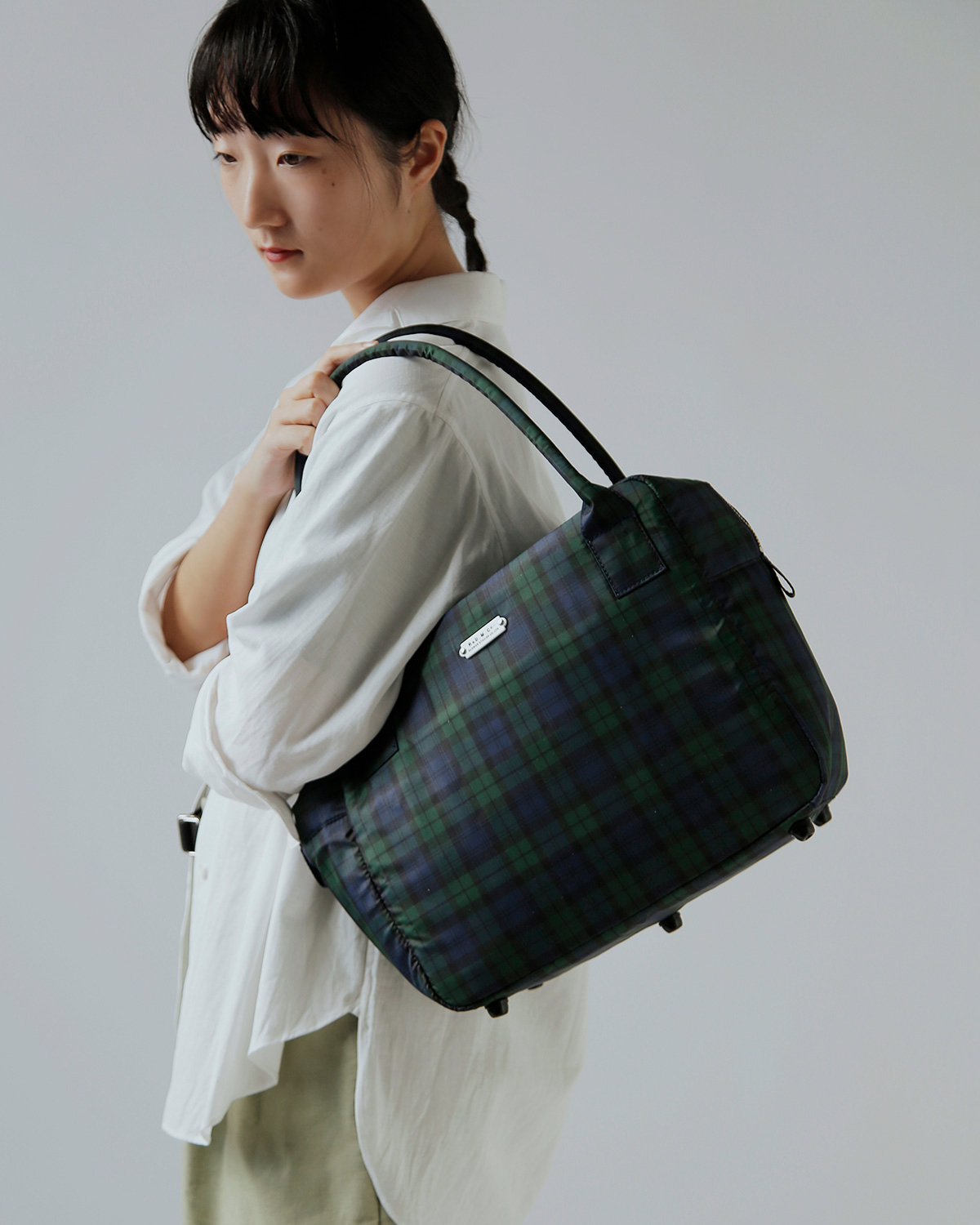 R & D.M.Co-(�I�[���h�}���Y�e�[���[)�^�[�^���`�F�b�N �{�X�g���o�b�O �gTARTAN CHECK GROCERY BOSTON BAG�h 7851