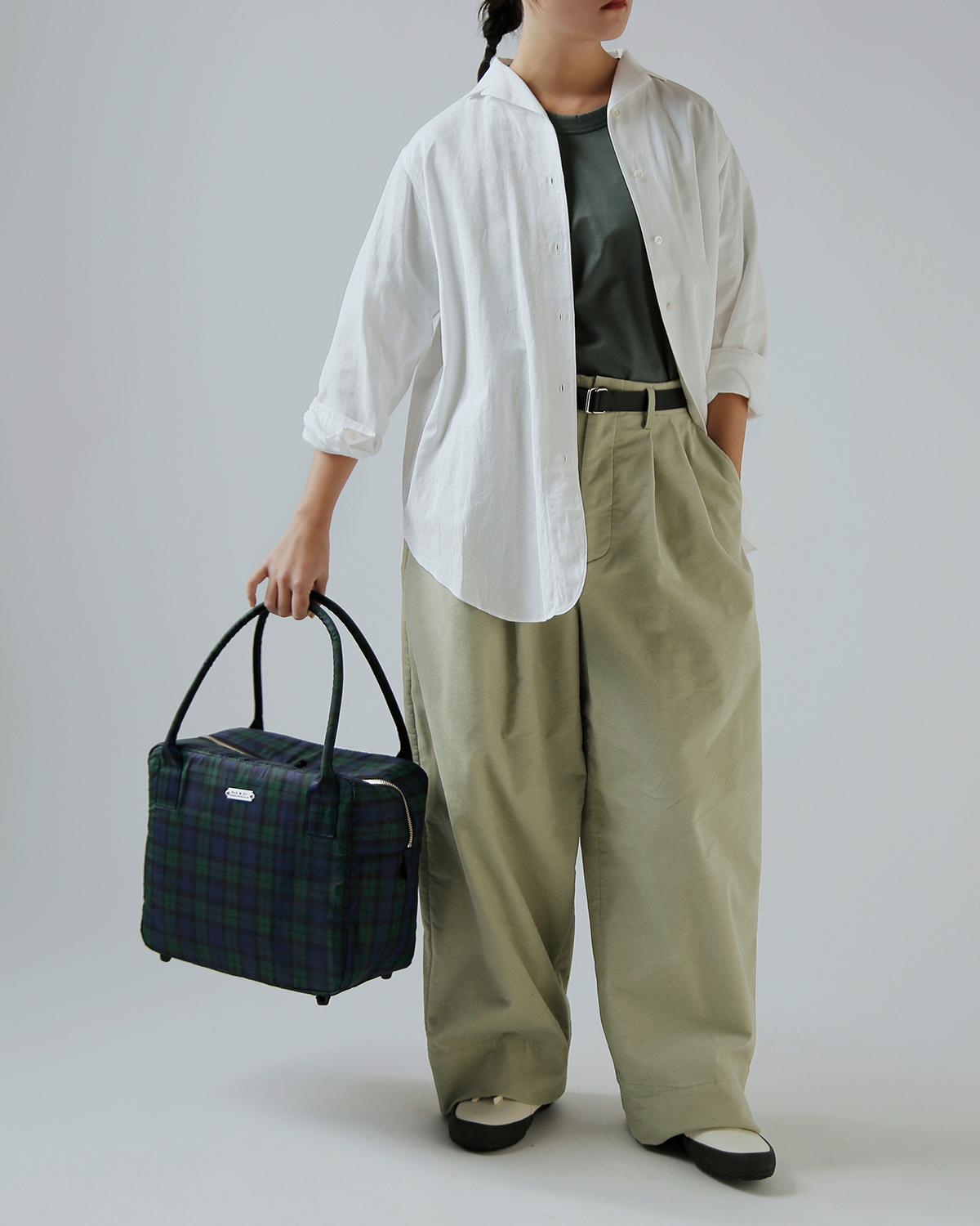 R & D.M.Co-(�I�[���h�}���Y�e�[���[)�^�[�^���`�F�b�N �{�X�g���o�b�O �gTARTAN CHECK GROCERY BOSTON BAG�h 7851